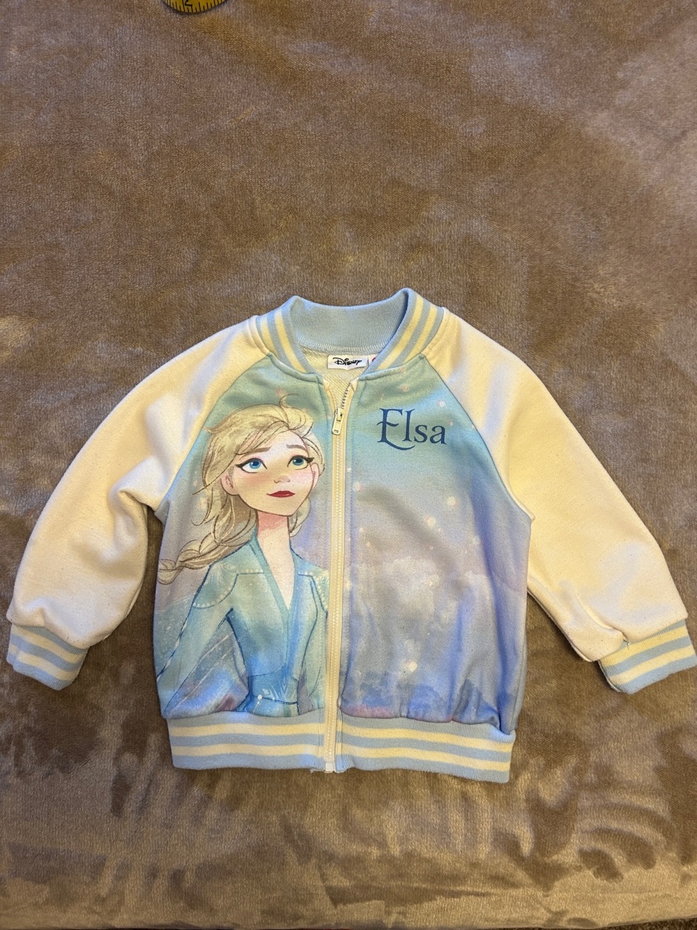 Disney Elsa Light Blue and White Zip-Up Sweatshirt